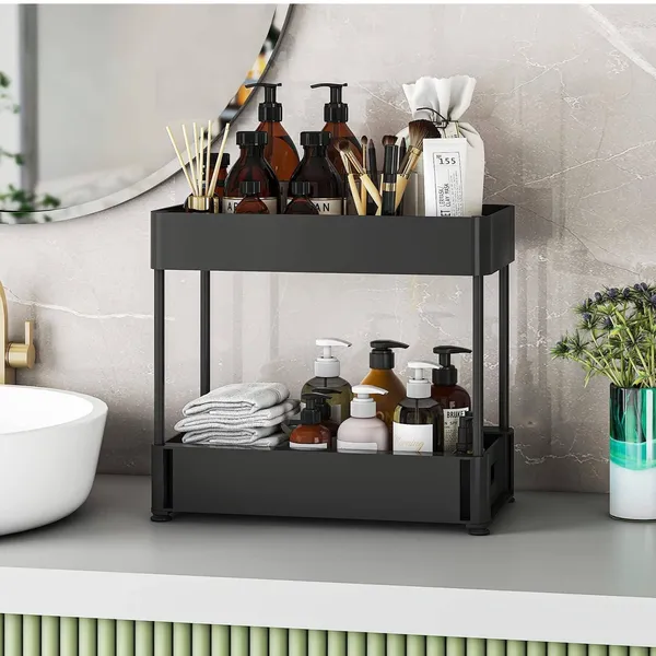 ClearReach organizer shown for bathroom vanity